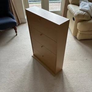 Beige wood CD drawers with 4 shelves - Image 2