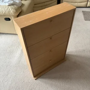 Beige wood CD drawers with 4 shelves - Image 4
