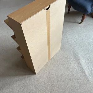 Beige wood CD drawers with 4 shelves - Image 5