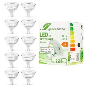 10 LED bulbs (GU5.3, dimmable) - Image 2