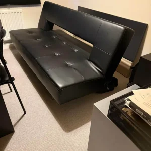 Leather sofa bed