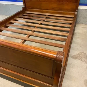 Solid teak king size sleigh bed - Image 6