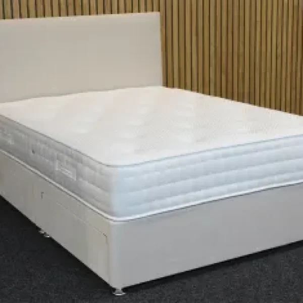 double divan bed with mattress – ready to use, no assembly needed