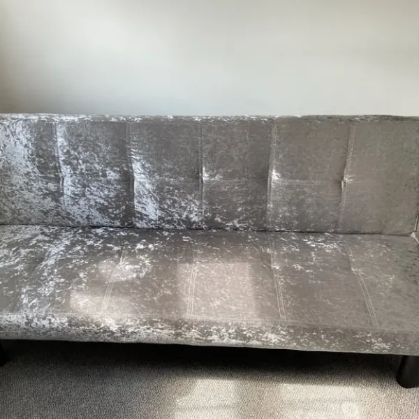 Silver unused sofa bed