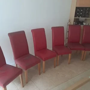 Red Leather Dining Chairs - Image 3