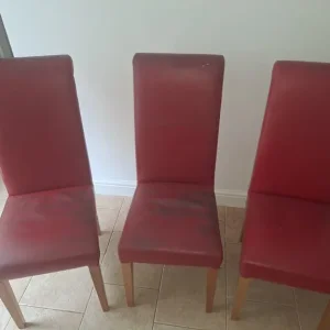 Red Leather Dining Chairs
