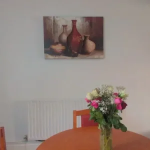 Hand painted canvas with cooking pots
