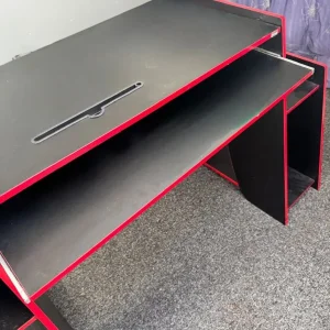 Virtuoso Horizon 5 Gaming Desk black and red with pull out keyboard tray - Image 3