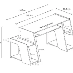 Virtuoso Horizon 5 Gaming Desk black and red with pull out keyboard tray - Image 7