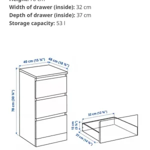 Malm 3 drawer chest - Image 6