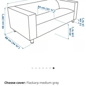 Small grey 2 seater sofa from Ikea (Klippan) - Image 3