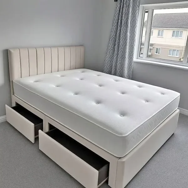Double Divan Bed & Mattress – Storage Drawers Included