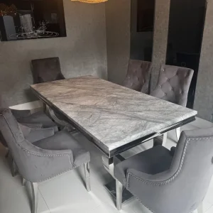 Marble table with 6 chairs - Image 5