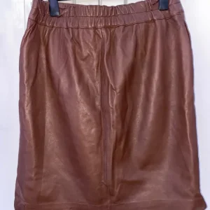 Brown leather skirt - Image 2