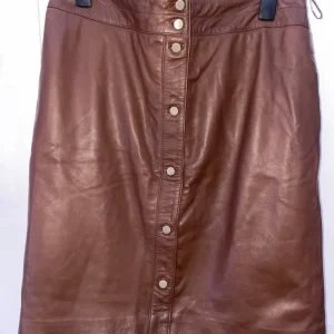 Brown leather skirt