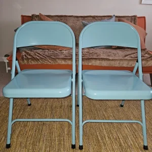 Habitat Macadam powder coated steel folding chairs