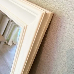 Large Off White Burwell Classic Wall Mirror with Bevel Edges - Image 3
