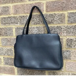 Vintage John Lewis Partnership Faux Leather Handbag Black - Image 2
