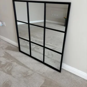 Large Black Square Mirror 95cm - Image 2