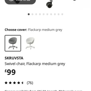 Ikea swivel chair with detachable cushion - Image 2