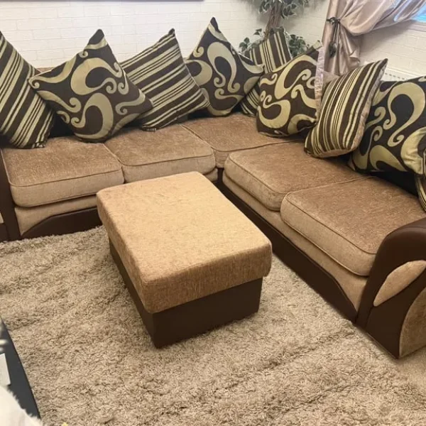 Brown corner sofa