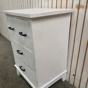 White 4-drawer bedside cabinets with 2 small and 2 large drawers - Image 3