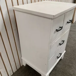 White 4-drawer bedside cabinets with 2 small and 2 large drawers - Image 6