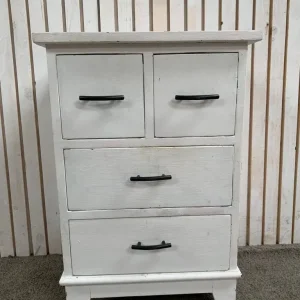 White 4-drawer bedside cabinets with 2 small and 2 large drawers - Image 7