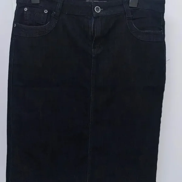 Dark denim midi skirt
