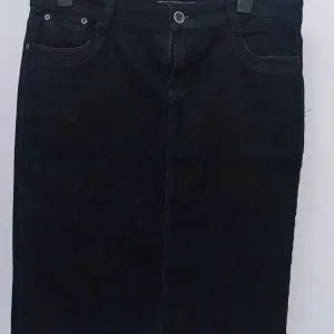 Dark denim midi skirt