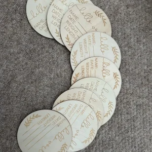 Wooden Birth Announcement Discs - Image 2