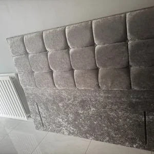 Silver velvet kingsize headboard
