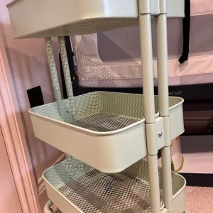 Green Ikea metal trolley on wheels - Image 3