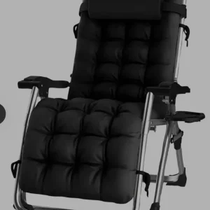 Black garden sun lounger with removable cupholder - Image 4