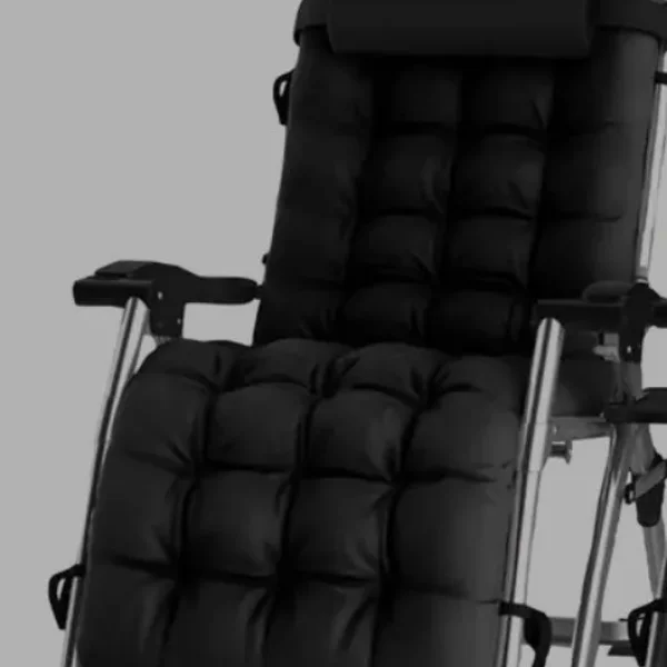 Black garden sun lounger with removable cupholder