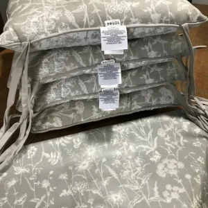 Laura Ashley Lisette Steel reversible seat pads and PVC table cloth
