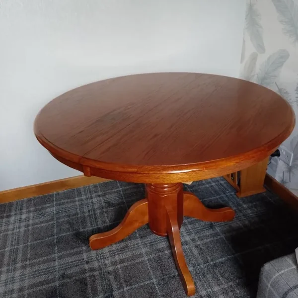 Round wooden Extendable Pedestal Dining Table
