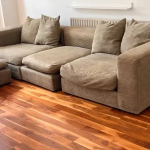Raft Sofa - modular Loft - beige/sage corduroy