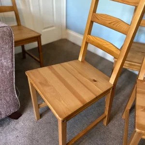 Pine Dining Table with Grey and Ladder Legs - Image 5