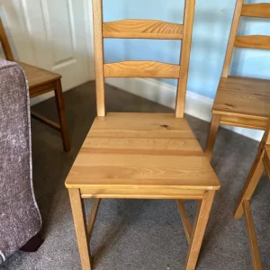 Pine Dining Table with Grey and Ladder Legs - Image 6