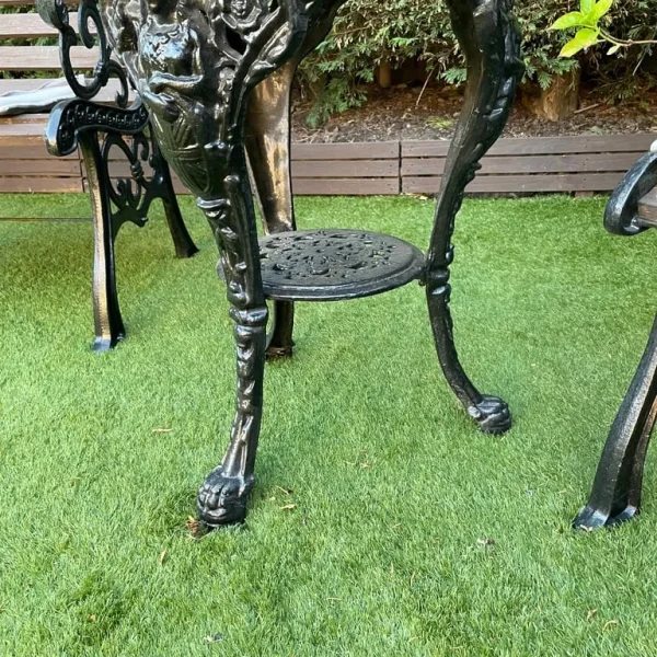 Cast iron table and chairs
