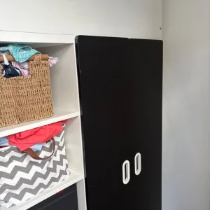 Ikea loft bed with desk, wardrobe and mattress - Image 6