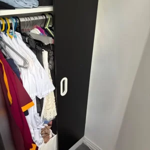 Ikea loft bed with desk, wardrobe and mattress - Image 7