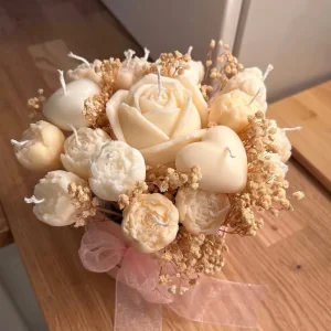 Flower candle bouquet with soy wax and soft scents - Image 6