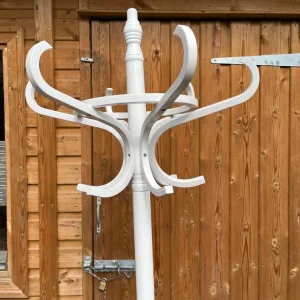 Tall white wooden coat hanger with 12 hooks - Image 2