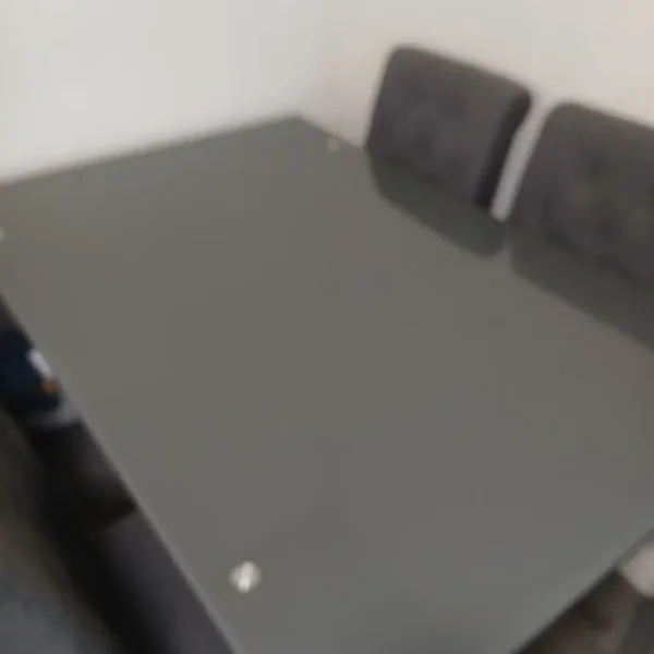 Grey Glass Dining Table with Chairs