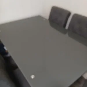Grey Glass Dining Table with Chairs