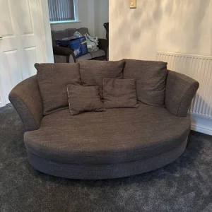 Grey loveseat couch 2-3 seater deep sofa