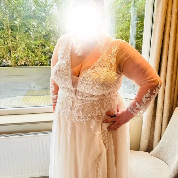 Wedding Dress - Plus Size Azazie Ariya Champagne/Diamond White