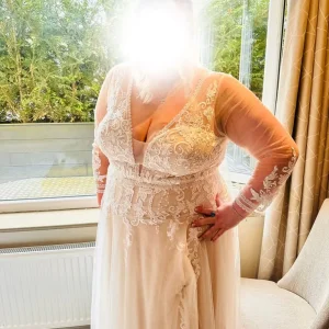 Wedding Dress - Plus Size Azazie Ariya Champagne/Diamond White